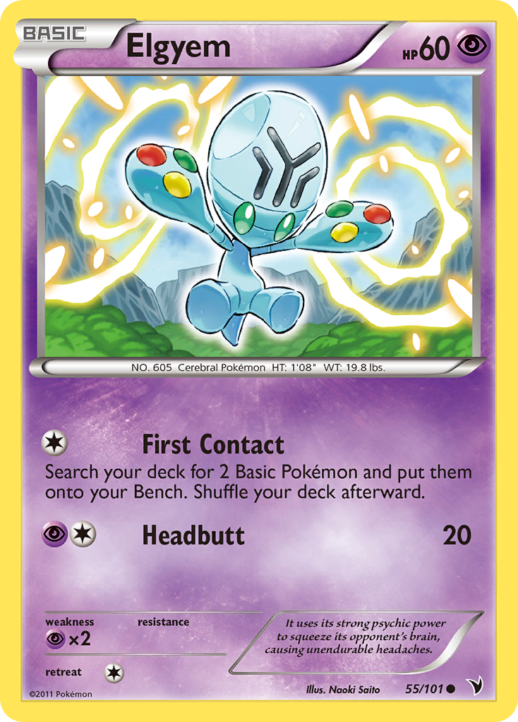 Elgyem – Noble Victories 55/101 Pokémon card