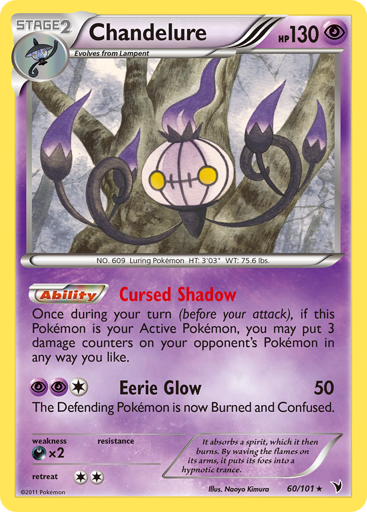 Chandelure – Noble Victories 60/101 Pokémon card