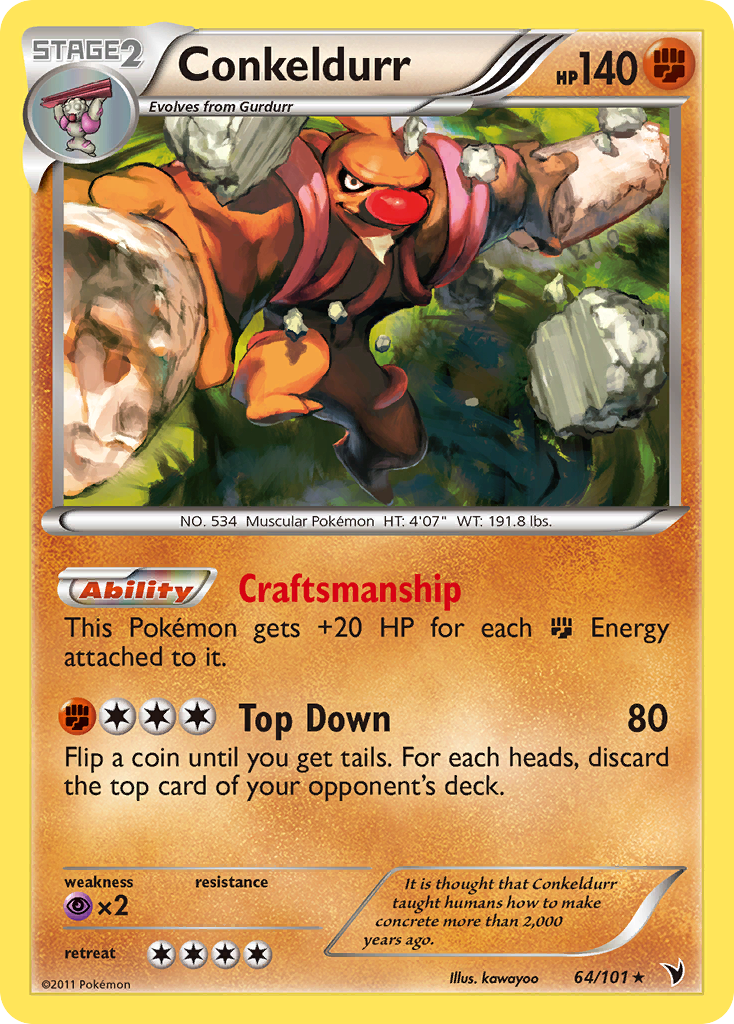 Conkeldurr – Noble Victories 64/101 Pokémon card