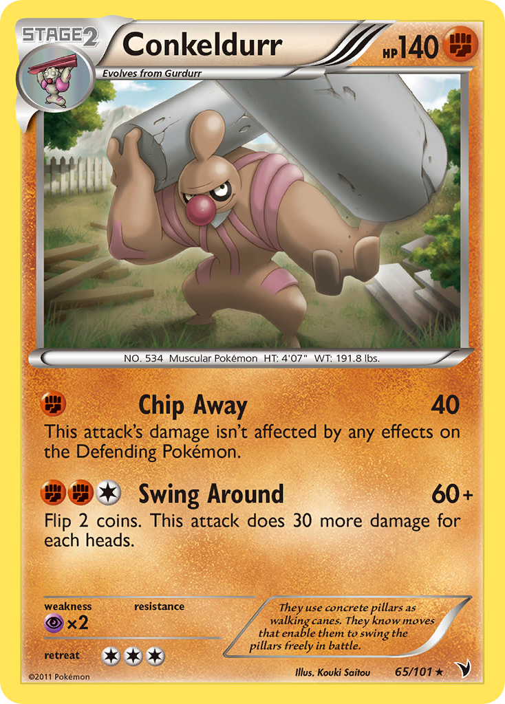 Conkeldurr – Noble Victories 65/101 Pokémon card