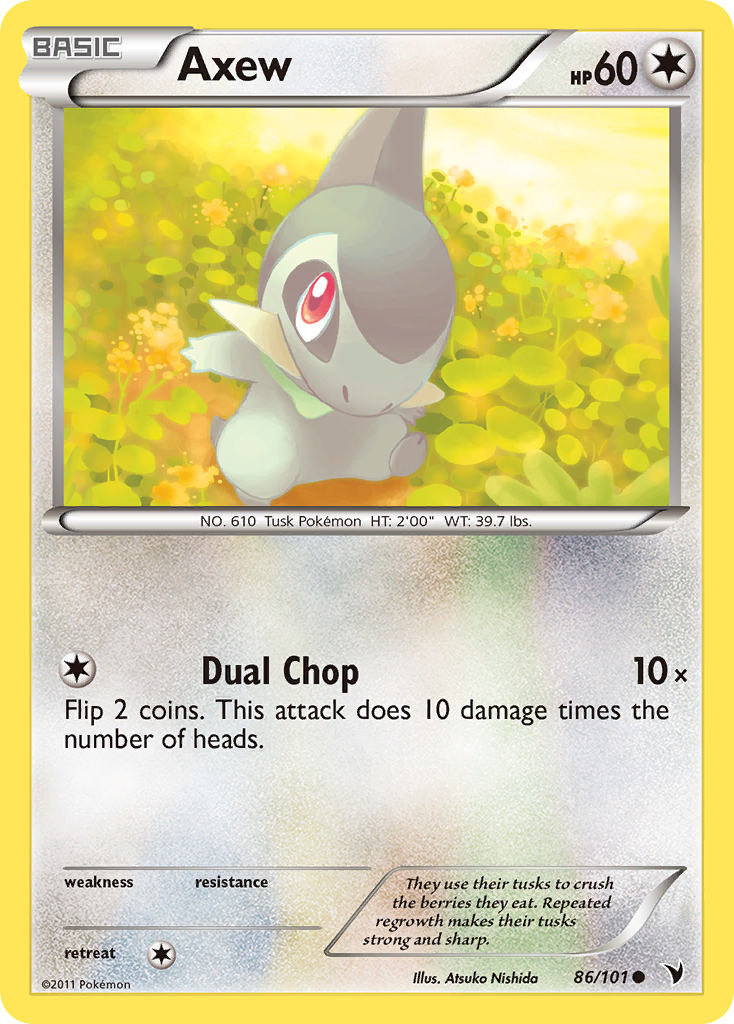 Axew – Noble Victories 86/101 Pokémon card