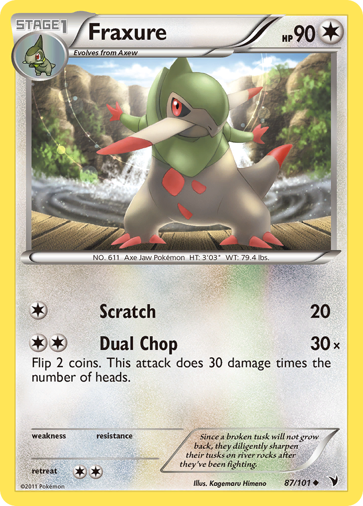 Fraxure – Noble Victories 87/101 Pokémon card