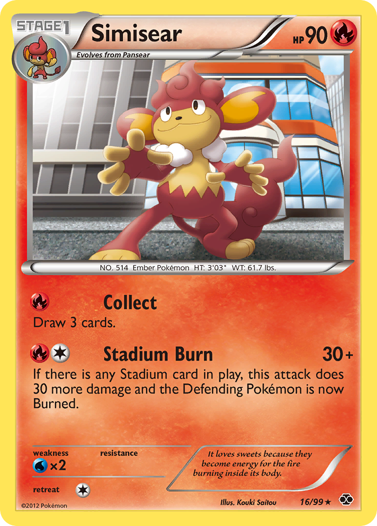 Simisear – Next Destinies 16/99 Pokémon card
