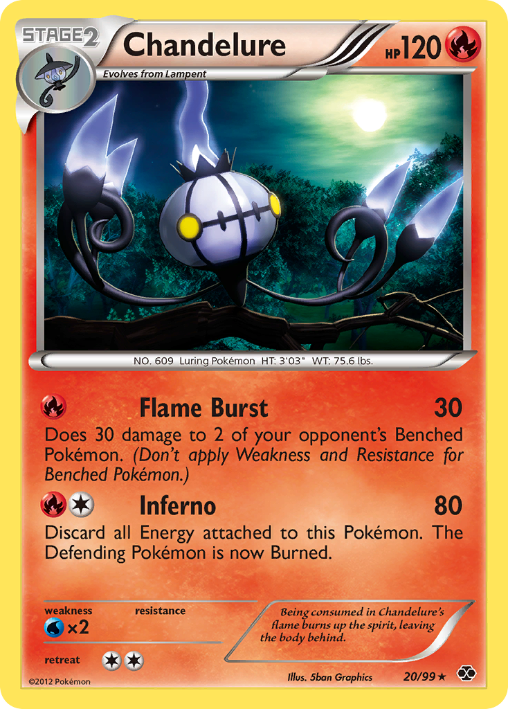 Chandelure – Next Destinies 20/99 Pokémon card
