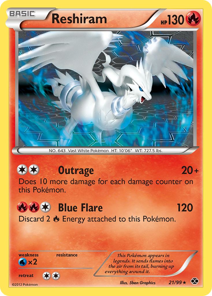 Reshiram – Next Destinies 21/99 Pokémon card