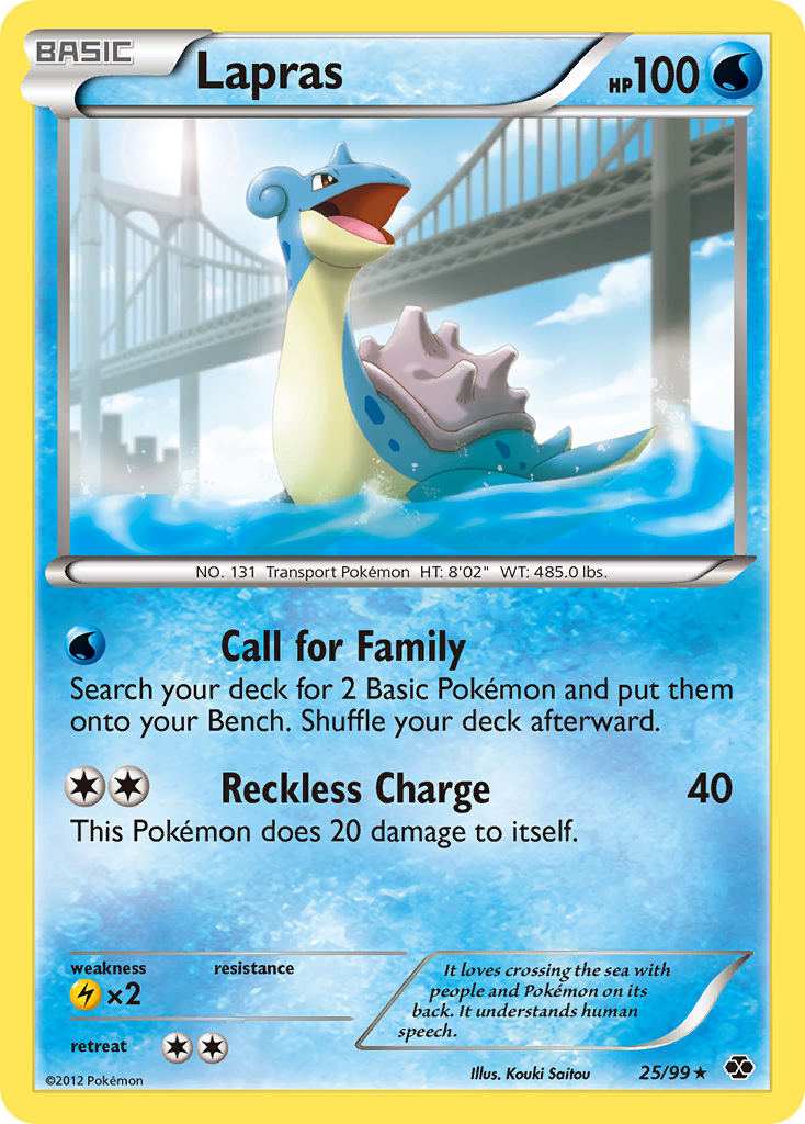 Lapras – Next Destinies 25/99 Pokémon card