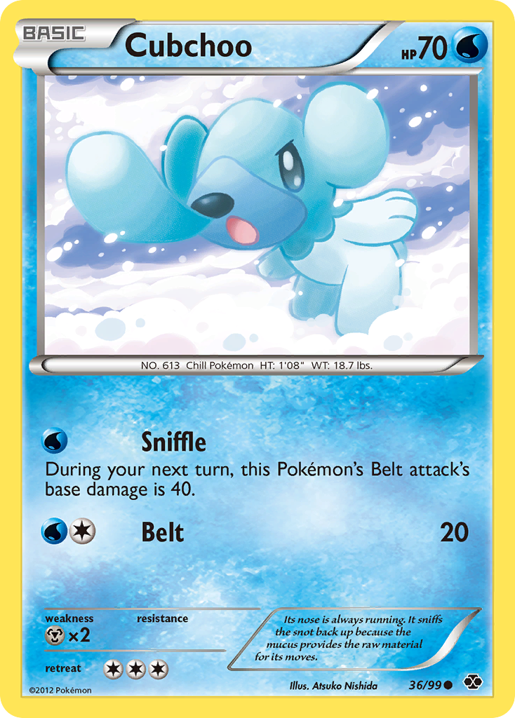 Cubchoo – Next Destinies 36/99 Pokémon card
