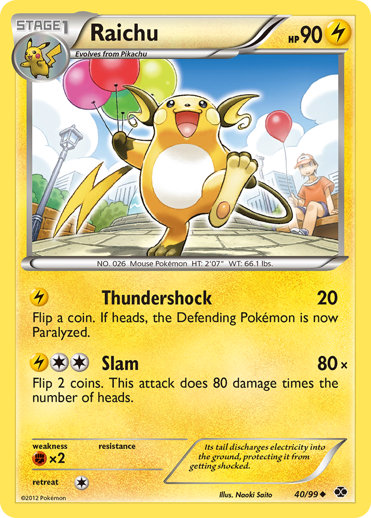 Raichu – Next Destinies 40/99 Pokémon card