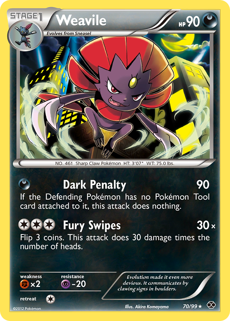 Weavile – Next Destinies 70/99 Pokémon card