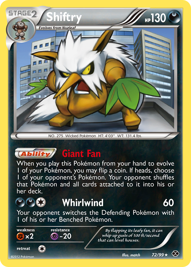 Shiftry – Next Destinies 72/99 Pokémon card