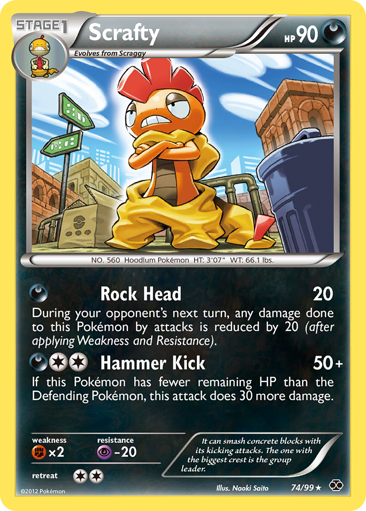 Scrafty – Next Destinies 74/99 Pokémon card