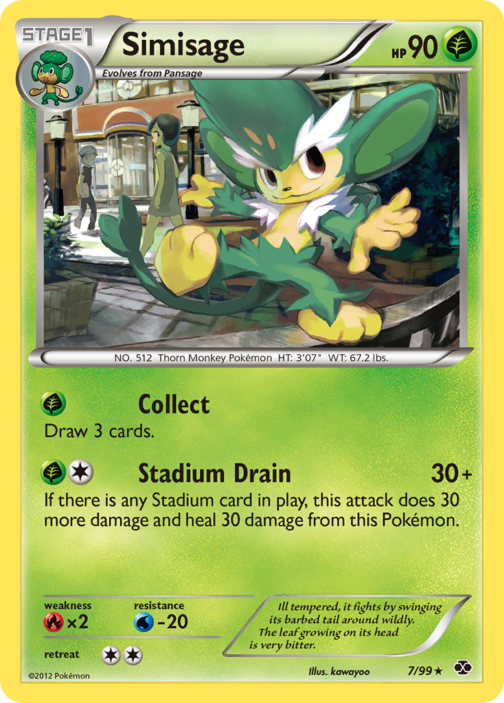 Simisage – Next Destinies 7/99 Pokémon card