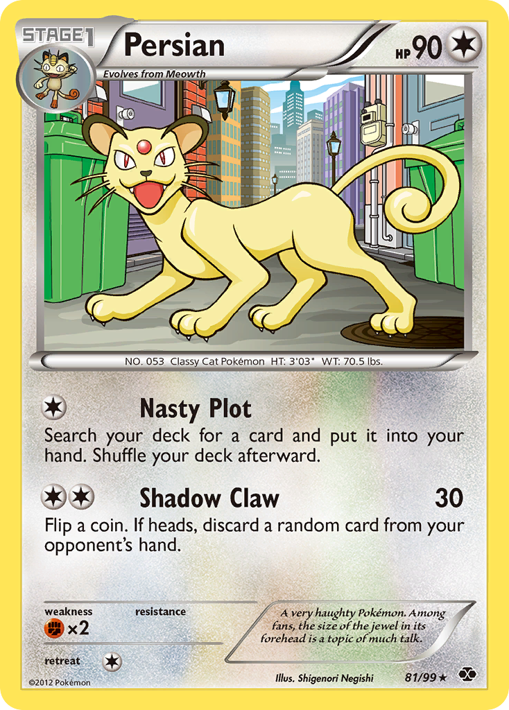 Persian – Next Destinies 81/99 Pokémon card