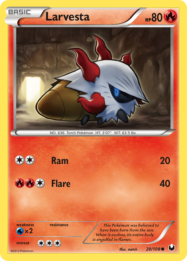 Larvesta – Dark Explorers 20/108 Pokémon card
