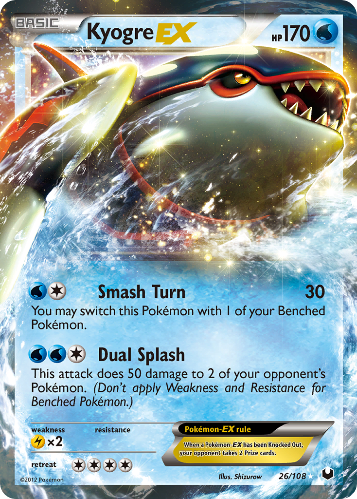 Kyogre-EX – Dark Explorers 26/108 Pokémon card