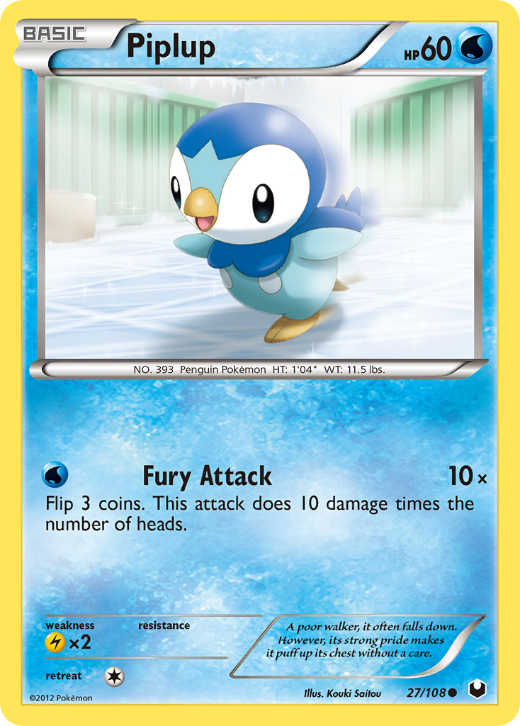 Piplup – Dark Explorers 27/108 Pokémon card