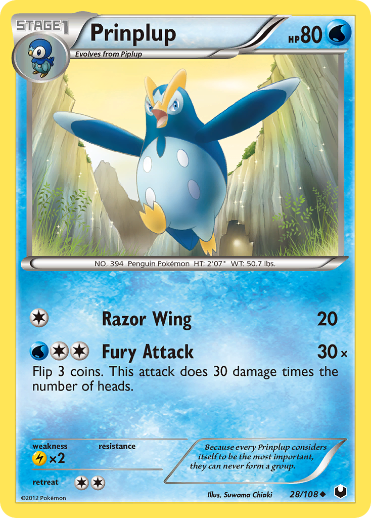 Prinplup – Dark Explorers 28/108 Pokémon card