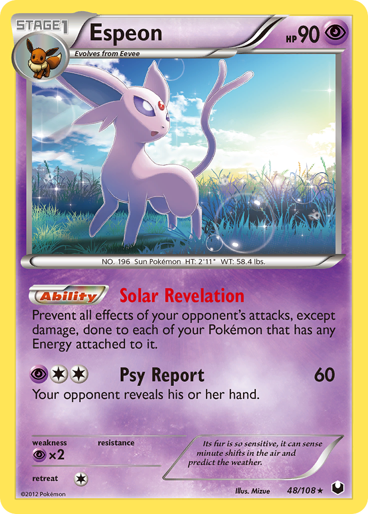 Espeon – Dark Explorers 48/108 Pokémon card
