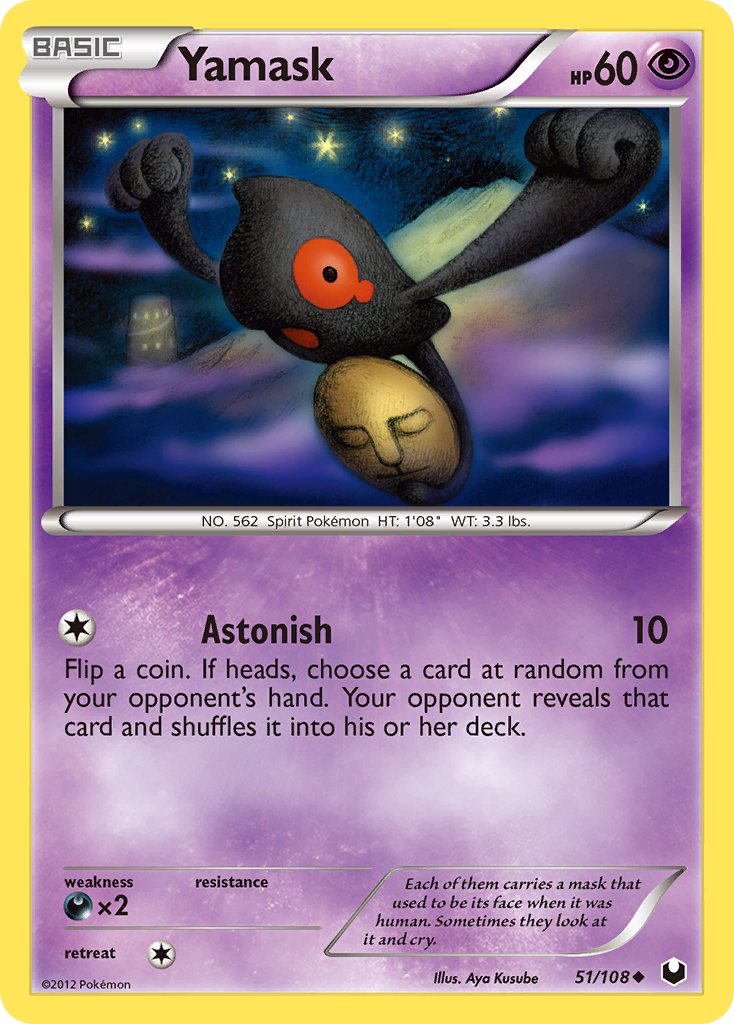 Yamask – Dark Explorers 51/108 Pokémon card