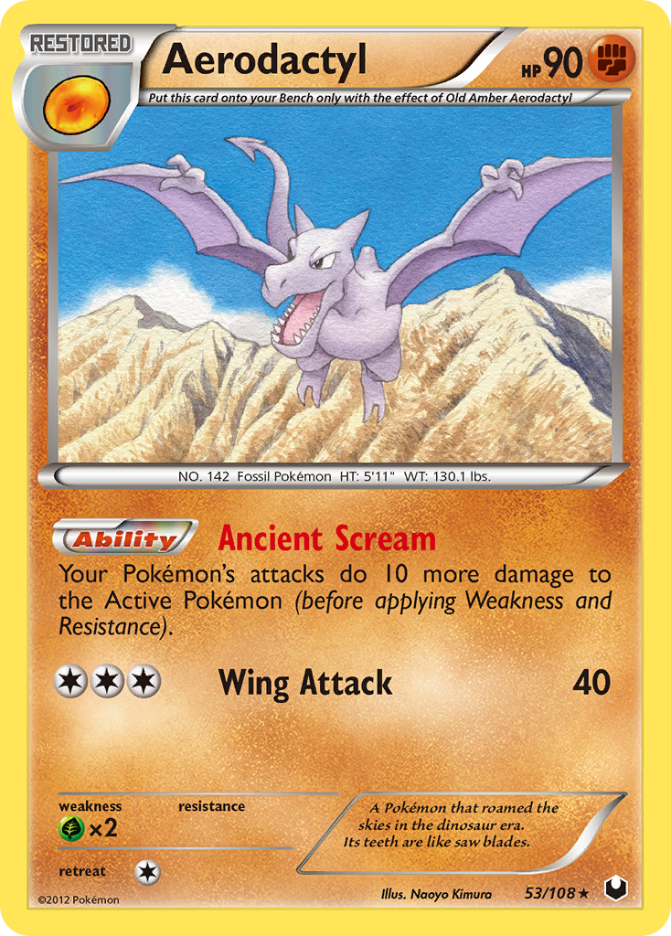 Aerodactyl – Dark Explorers 53/108 Pokémon card