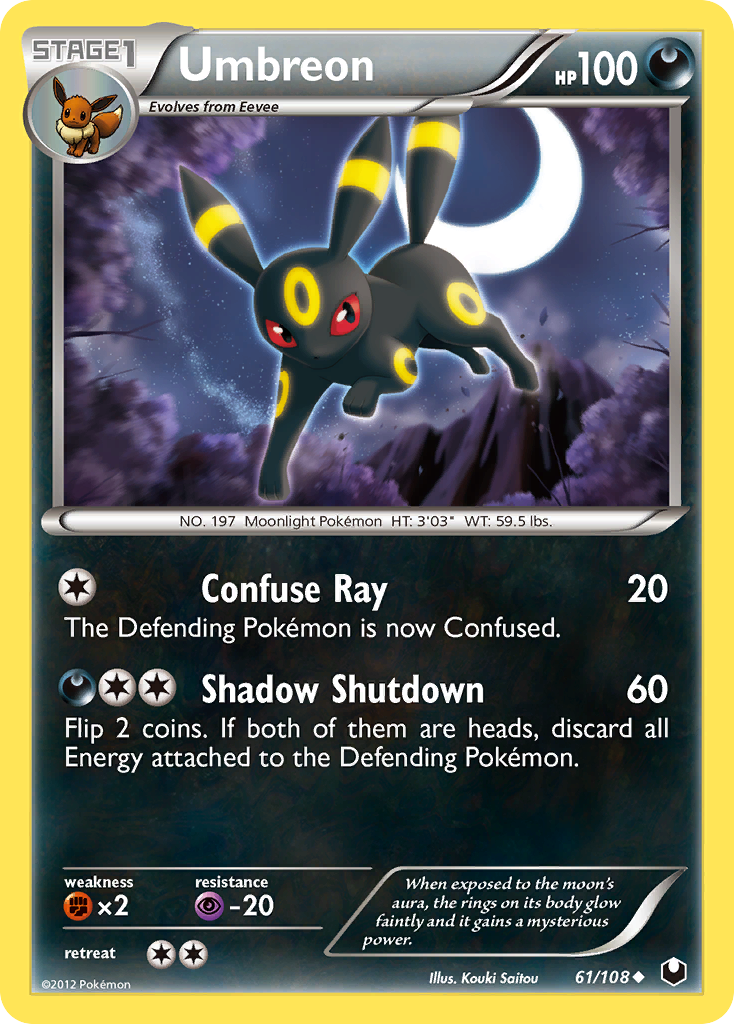 Umbreon – Dark Explorers 61/108 Pokémon card