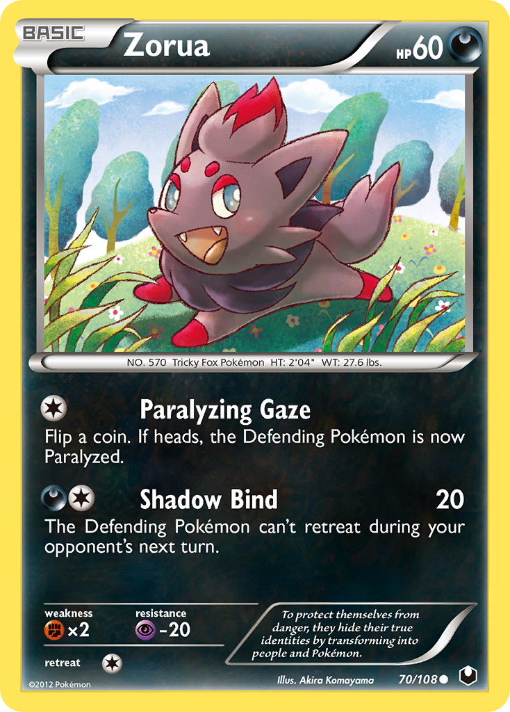 Zorua – Dark Explorers 70/108 Pokémon card