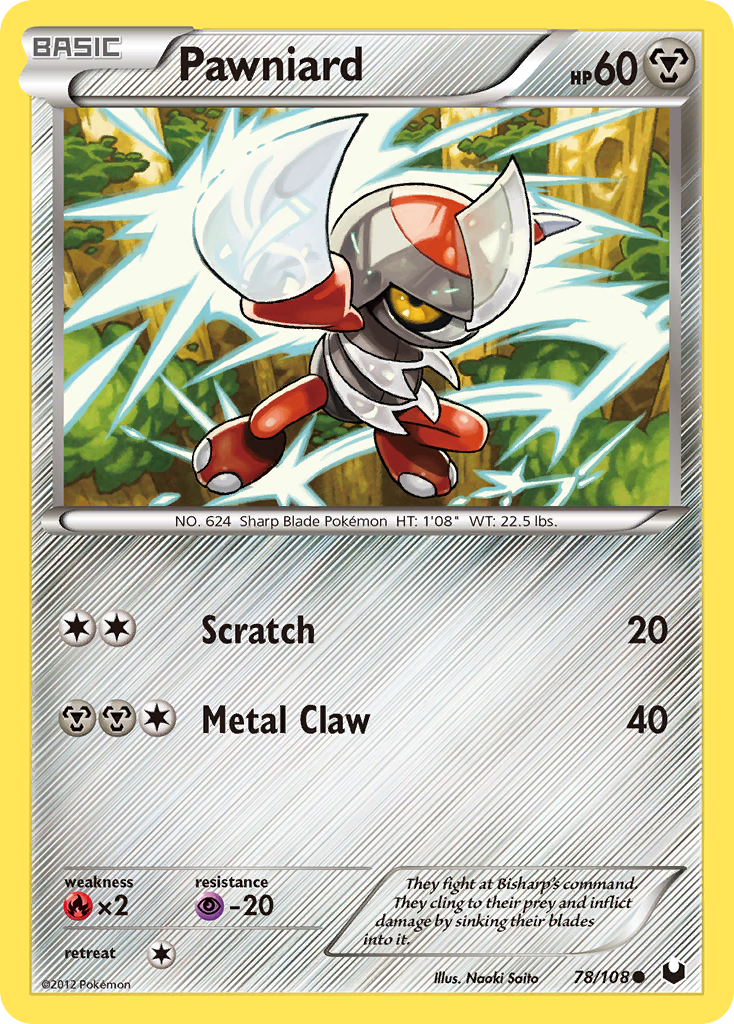 Pawniard – Dark Explorers 78/108 Pokémon card
