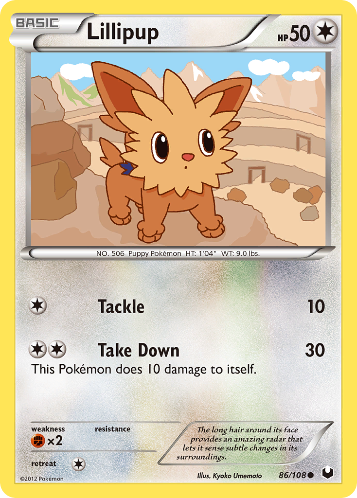Lillipup – Dark Explorers 86/108 Pokémon card