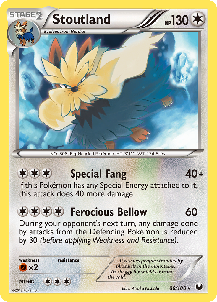 Stoutland – Dark Explorers 88/108 Pokémon card