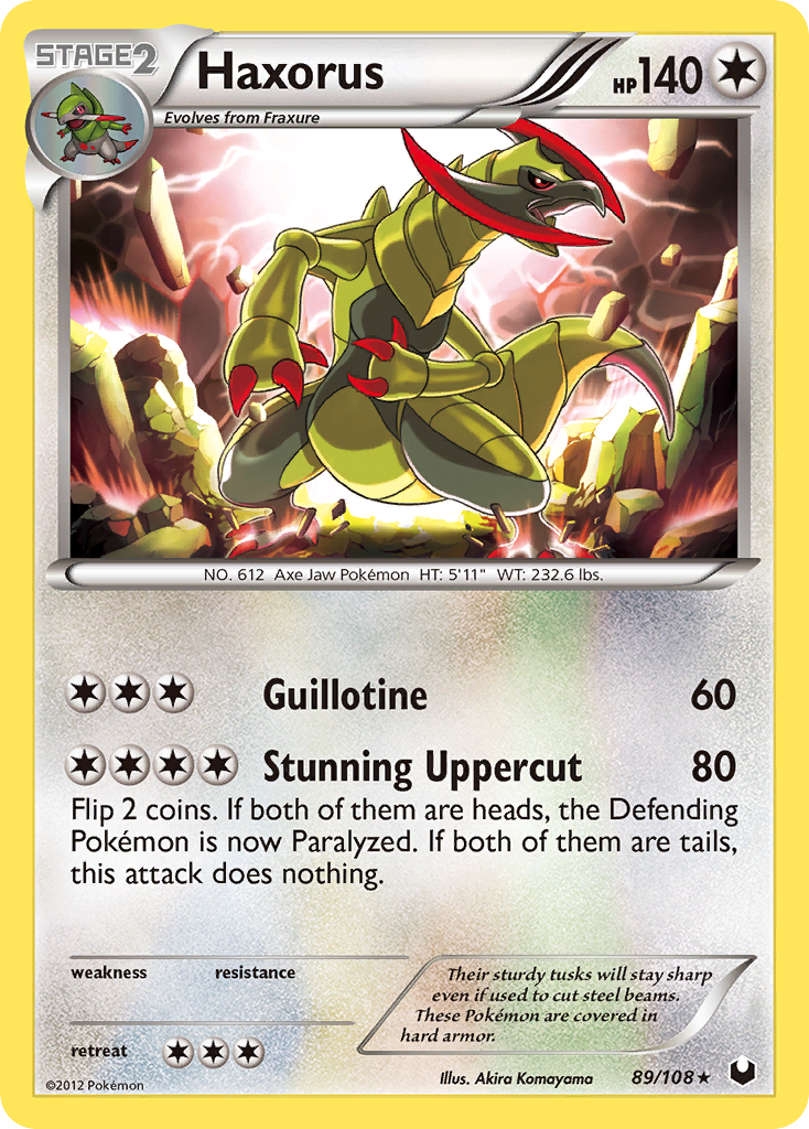 Haxorus – Dark Explorers 89/108 Pokémon card