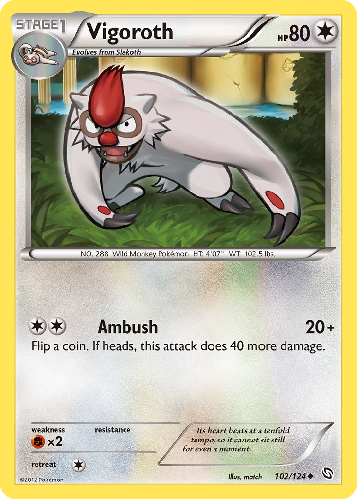 Vigoroth – Dragons Exalted 102/124 Pokémon card