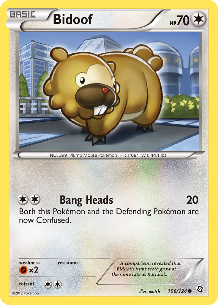 Bidoof – Dragons Exalted 106/124 Pokémon card