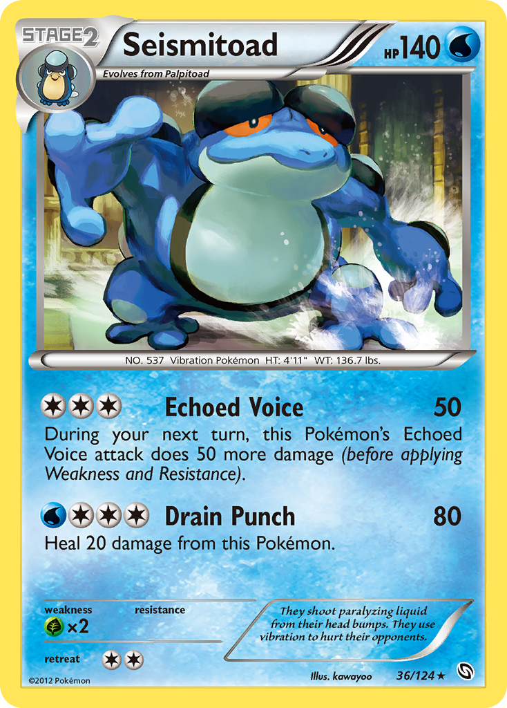 Seismitoad – Dragons Exalted 36/124 Pokémon card
