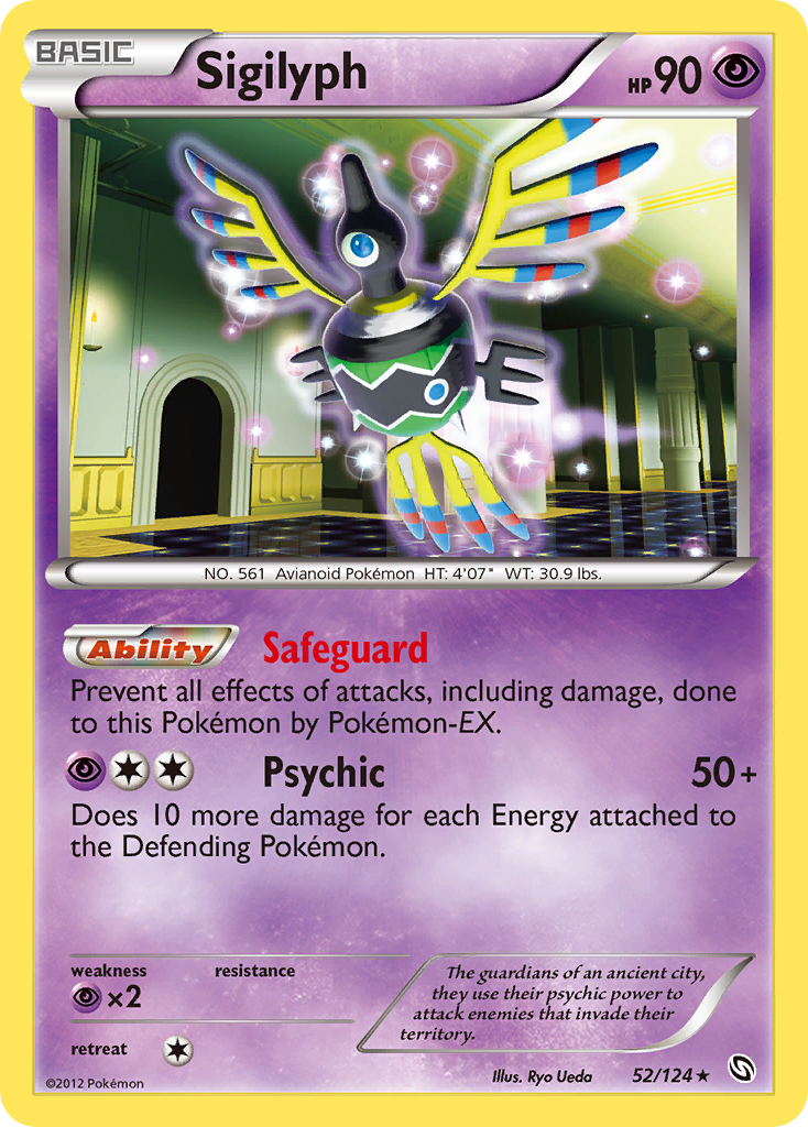 Sigilyph – Dragons Exalted 52/124 Pokémon card