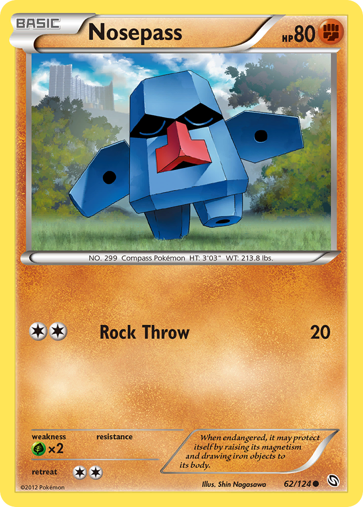 Nosepass – Dragons Exalted 62/124 Pokémon card