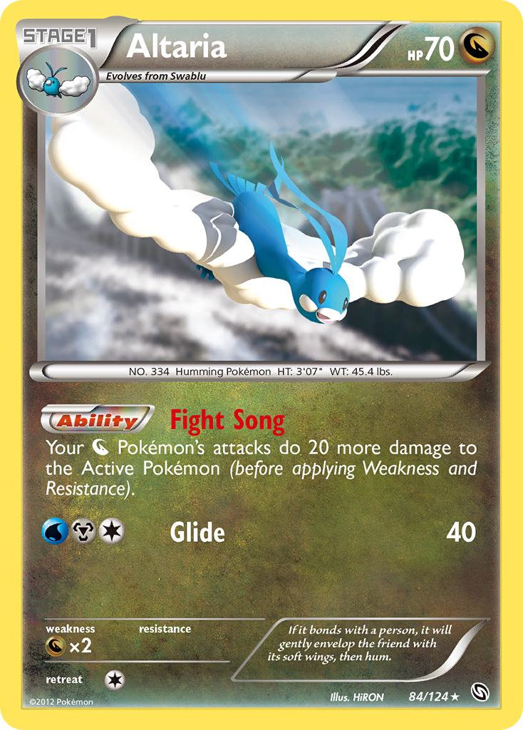 Altaria – Dragons Exalted 84/124 Pokémon card