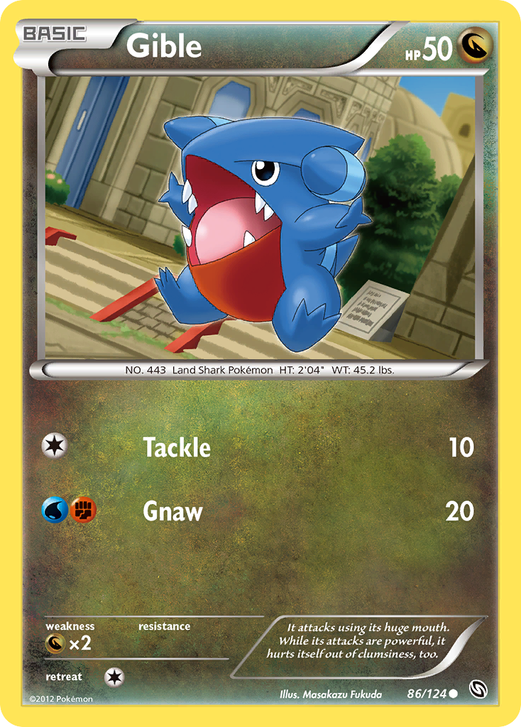 Gible – Dragons Exalted 86/124 Pokémon card