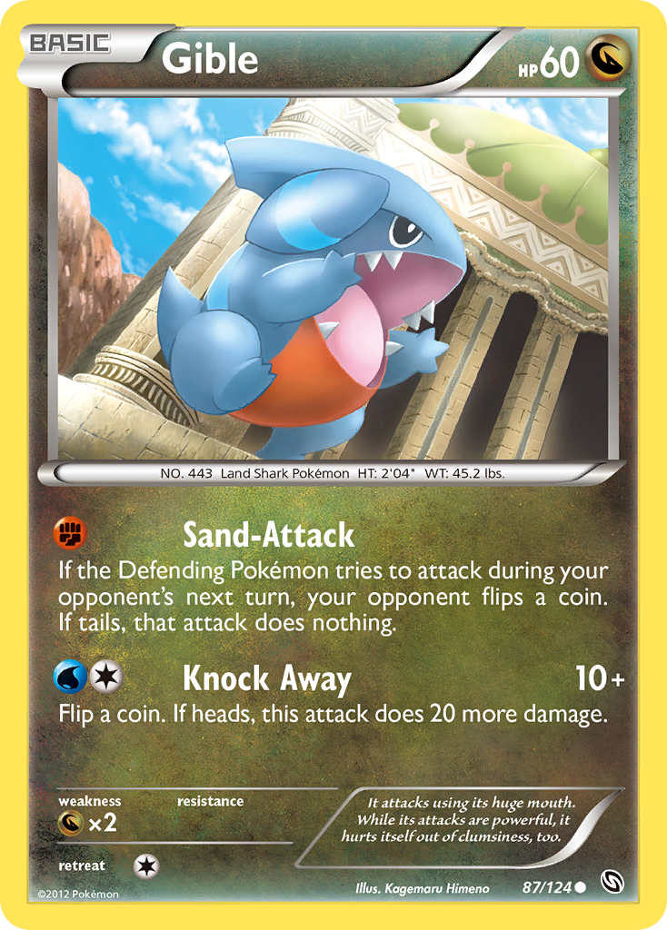 Gible – Dragons Exalted 87/124 Pokémon card