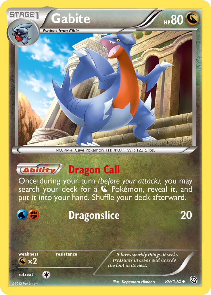 Gabite – Dragons Exalted 89/124 Pokémon card