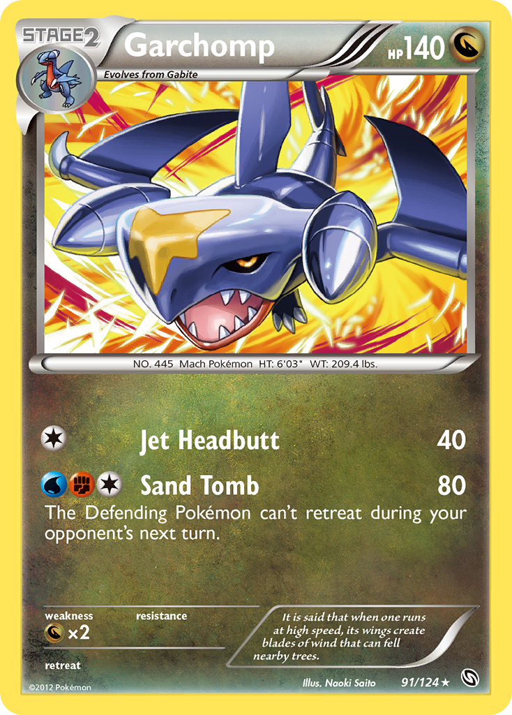 Garchomp – Dragons Exalted 91/124 Pokémon card