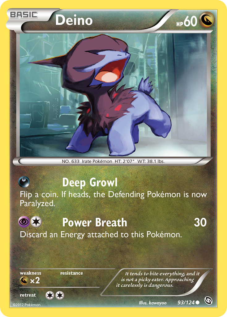 Deino – Dragons Exalted 93/124 Pokémon card