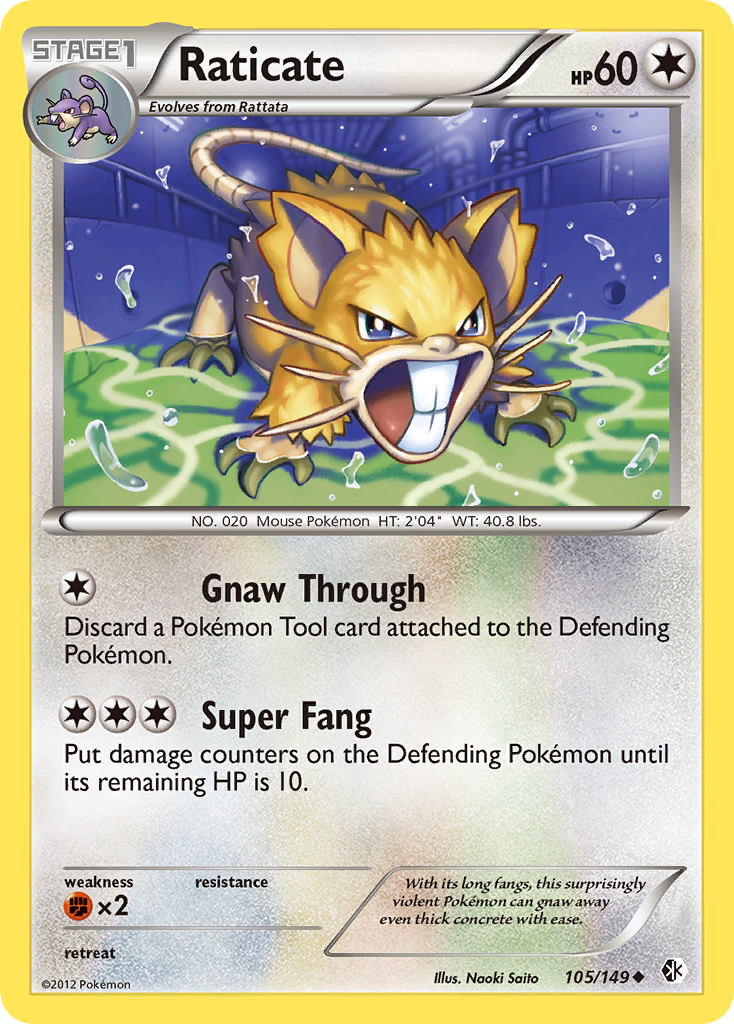 Raticate – Boundaries Crossed 105/149 Pokémon card