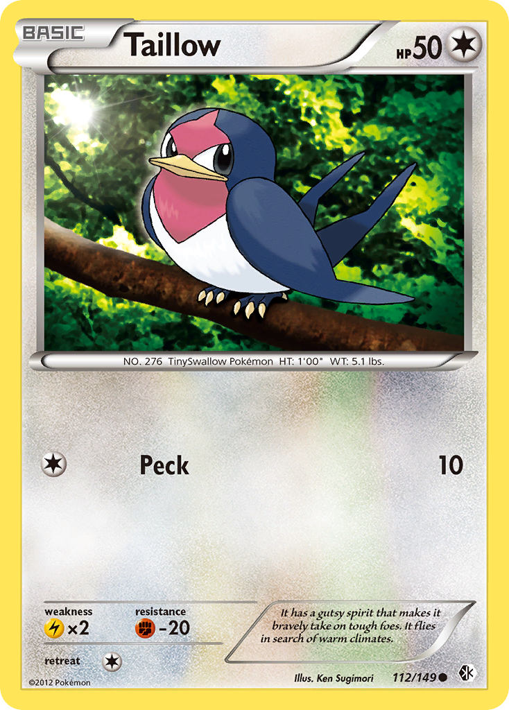 Taillow – Boundaries Crossed 112/149 Pokémon card