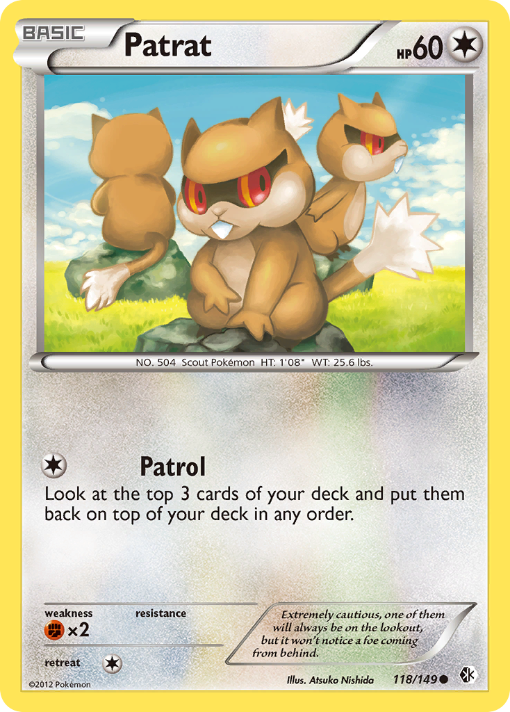 Patrat – Boundaries Crossed 118/149 Pokémon card