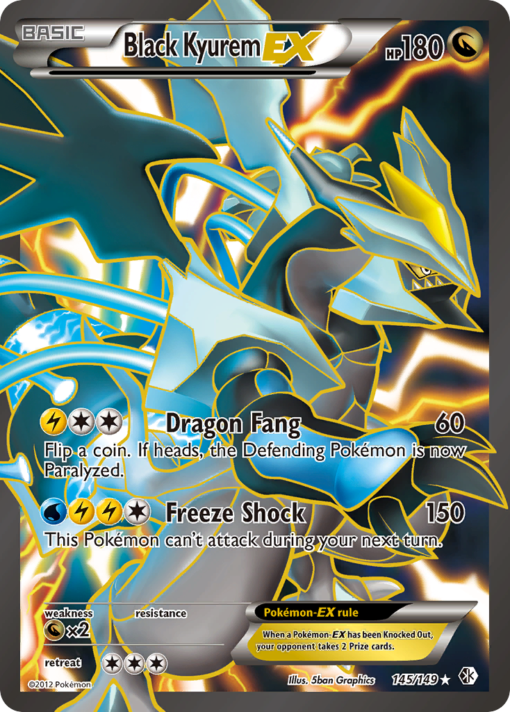 Black Kyurem-EX – Boundaries Crossed 145/149 Pokémon card