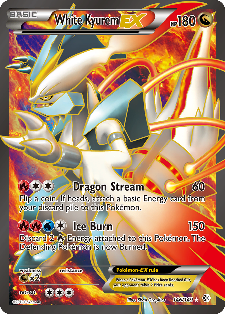 White Kyurem-EX – Boundaries Crossed 146/149 Pokémon card