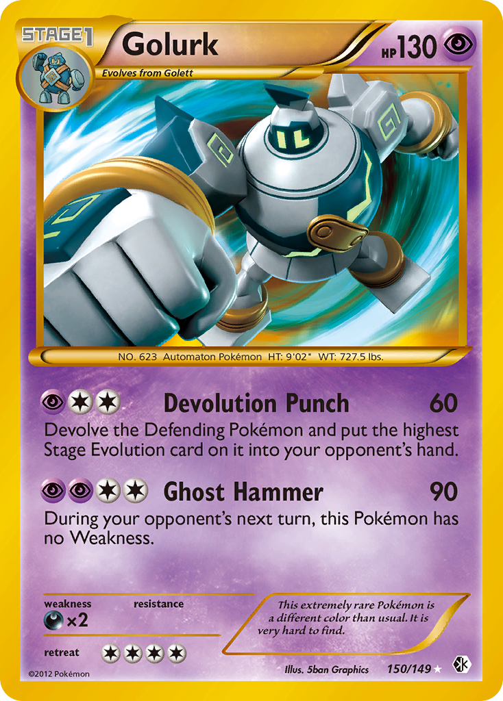 Golurk – Boundaries Crossed 150/149 Pokémon card