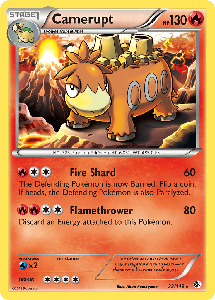 Camerupt – Boundaries Crossed 22/149 Pokémon card
