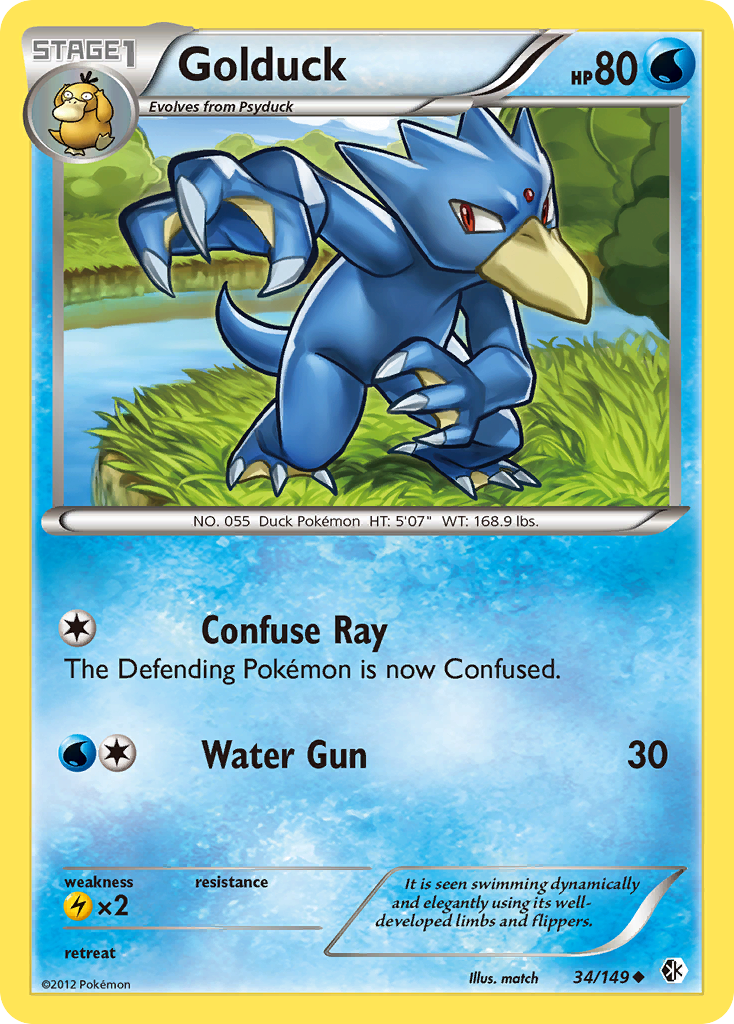 Golduck – Boundaries Crossed 34/149 Pokémon card