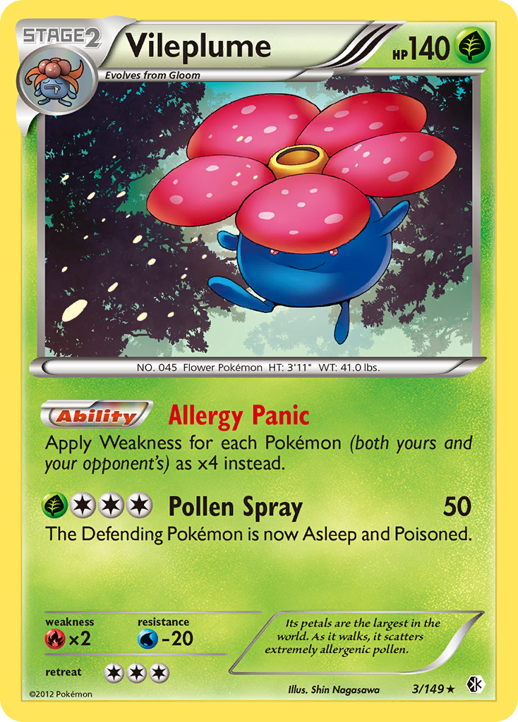 Vileplume – Boundaries Crossed 3/149 Pokémon card